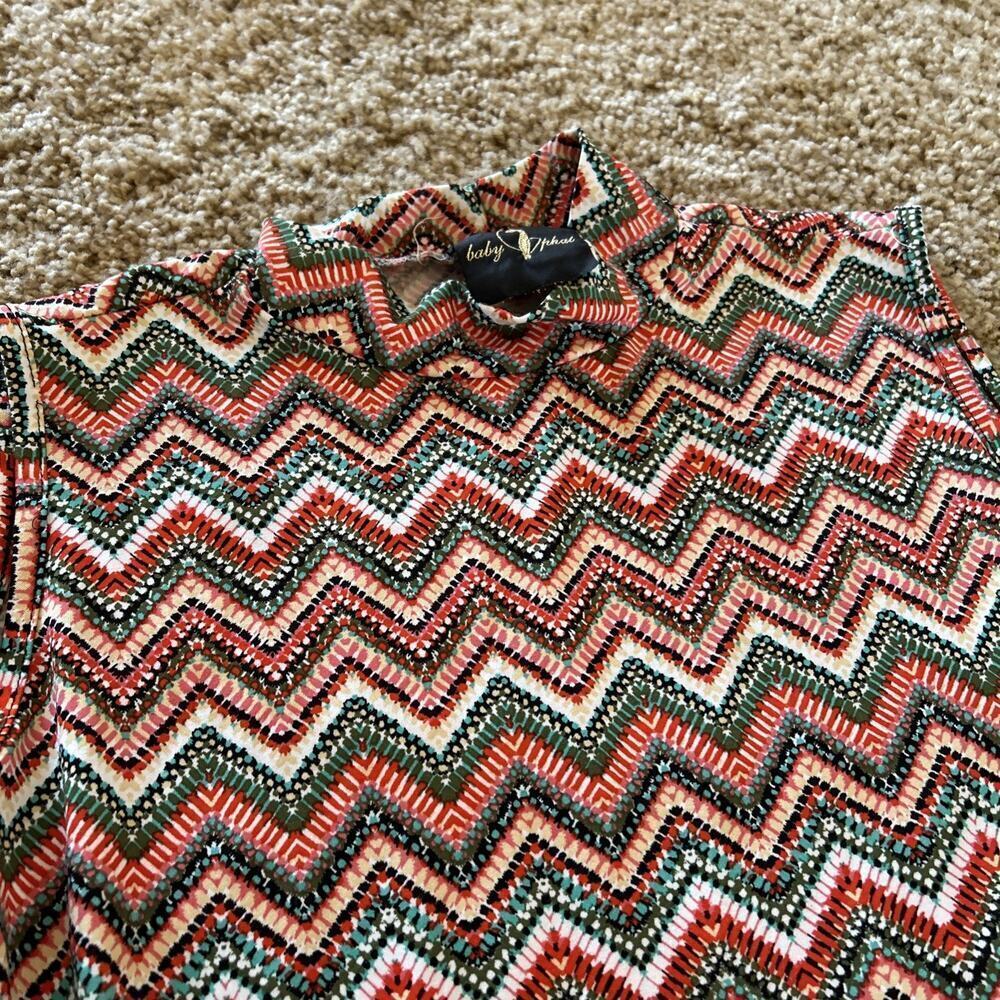 Vintage Baby Phat Y2K Hi Low Tunic Tank Top Shirt XL Womens Tribal Zigzag EUC - Picture 10 of 13